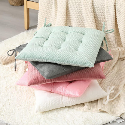 15.7x15.7, HLOVME Corduroy Chair Cushion with Ties Ultra Soft Warm Floor Cushion for Kids Reading Nook Comfortable