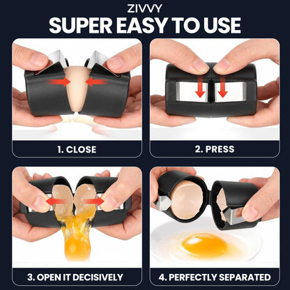 Egg Cracker & Egg Peeler Tool for Hard Boiled Eggs - Egg Shell Opener for Clean Boiled Egg Peeling - Egg Opener & Kitchen Gadget for No Mess Breakfast & Meal Prep (Black)