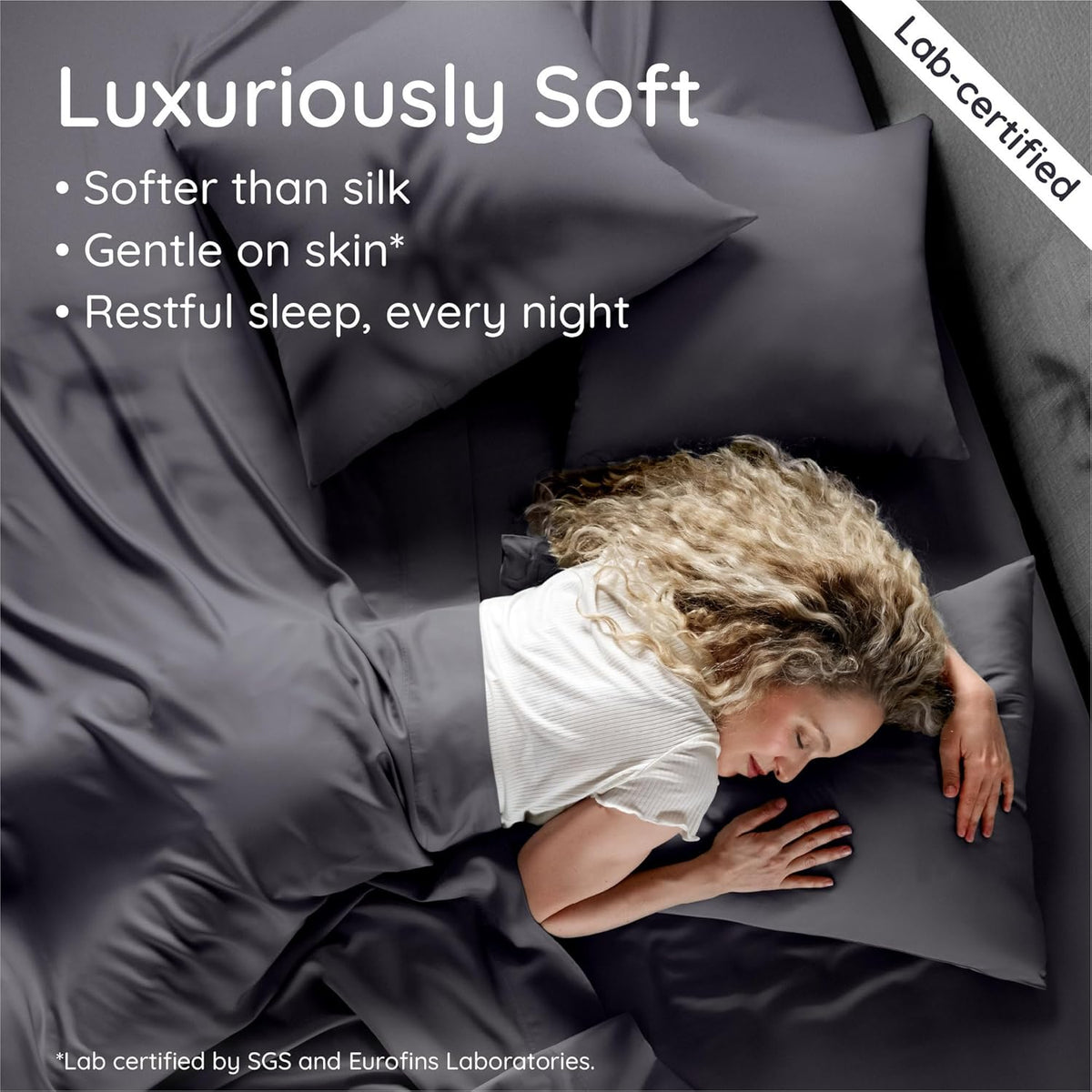 Bambaw Bamboo Sheets Set - 100% Viscose Cooling Queen Size | Super Soft, Deep Pocket, Charcoal