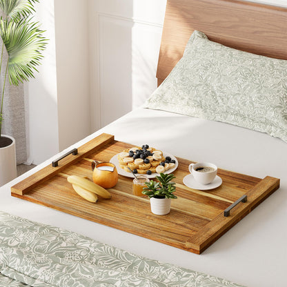 SpaceAid Noodle Board Stove Kitchen Cover with Handles, Top Covers for Gas Burners and Electric Stove, Oven Decor Accessories Wood Tray for Countertop, Natural Acacia