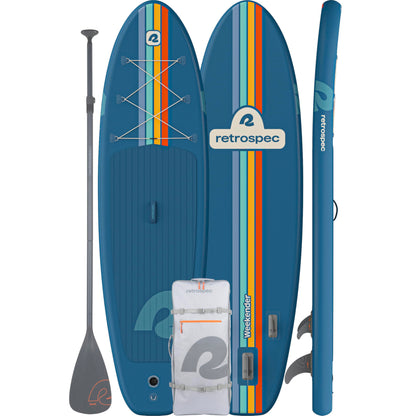 Retrospec Weekender Inflatable Paddle Board with Beach Accessories - 10'6" X 32in SUP Board, Textured Deck Pad, Pump & Travel Bag - Lightweight iSUP