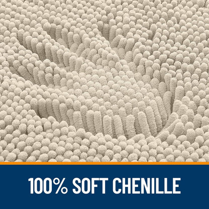 OLANLY Large Bathroom Rugs - Extra Soft Chenille Bath Mats | Quick Dry, Machine Washable, 59x35, Sand