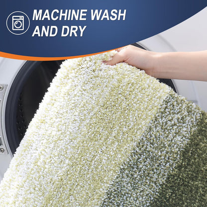 OLANLY Bathroom Rugs - Extra Soft Microfiber Mat, Quick Dry & Machine Washable | 36x24, Dark Green