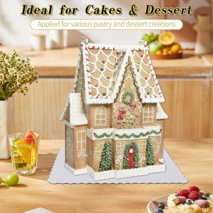 Anscher 15 Pack 19 x 14 Inch Greaseproof Rectangle Cake Boards, Premium Corrugated Single Wall Cake Base Board Half Sheet Cake Board for Sheet Cake, Dessert Base, Cupcake and Cake Pizza(White)