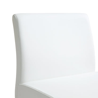 Tov Furniture Denmark White Performance Vegan Leather and Stainless Steel Counter Stool - Set of 2