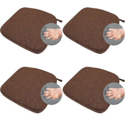 ZYHOONE Chair Cushion with Ties for Kitchen Chair - Thick Memory Foam Indoor Seat pad,Dining Room Cushion with Machine Washable Cover [15 X 15 X 2 Inches] - (Dark Brown,4)