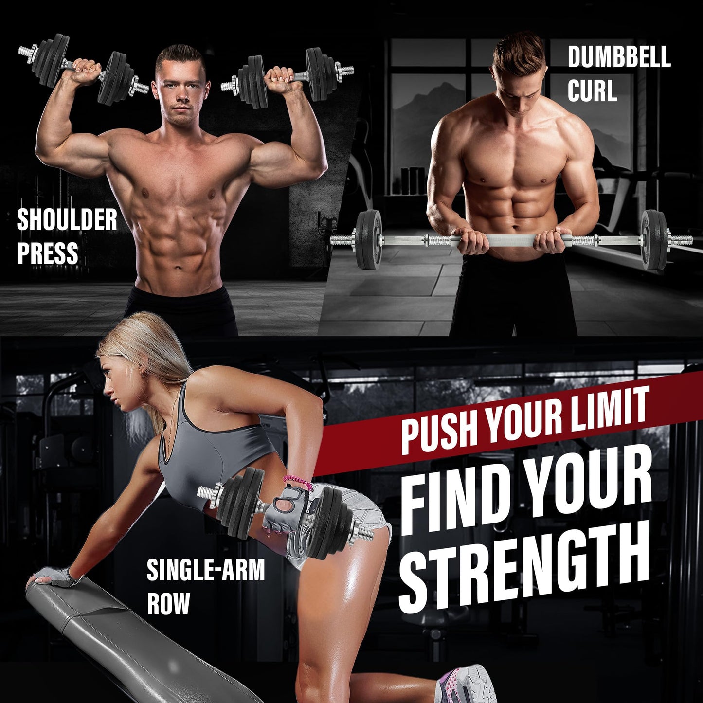 Yes4All Old School Adjustable Dumbbell Set with Weight Plates, Star Lock Collars/Connector, 40lbs to 200lbs Adjustable Weight Plates Set