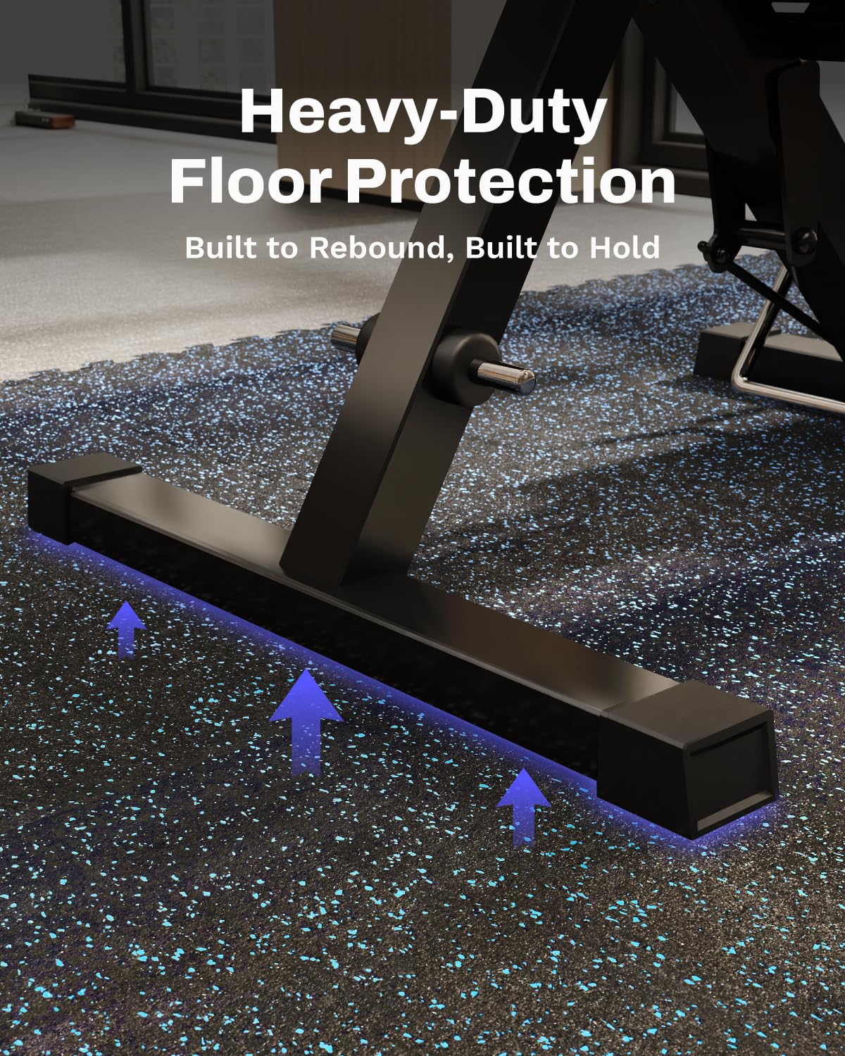 AIRHOP 0.56in Thick 192 Sq Ft Exercise Equipment Mats, 48 Tiles Upgraded Rubber Top with High Density EVA Foam, Large Interlocking Puzzle Gym Flooring for Home Gym, Heavy Weight Workout, 24 x 24in