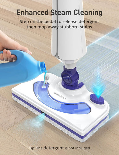Skiennix 1300W Steam Mop Cleaner - Fast Heating 25s Floor Steamer for Hardwood & Tiles | Lightweight with 2 Washable Pads