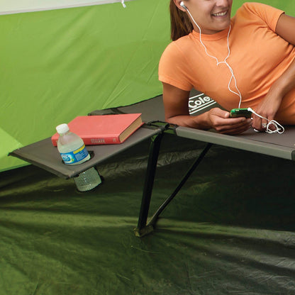 Coleman Pack-Away Big ‘n Tall Camping Cot with Removable Side Table, Extra Wide Cot Fits Adults up to 6ft 6in or 300lbs, Carry Bag Included