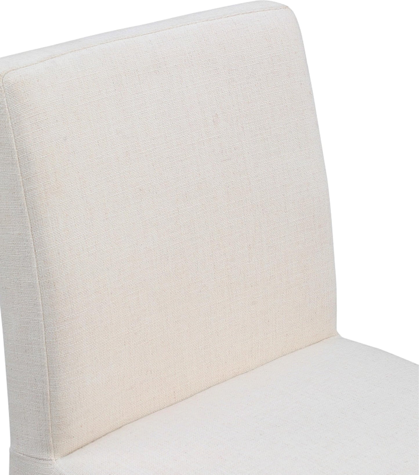 Meridian Furniture 753Beige-C Gramercy Collection Art Deco Dining Chair with Rich Beige Linen Textured Fabric with Weave, Arched Iron Inner Frame, 18.5" W x 23.5" D x 33" H, Beige, Set of 2