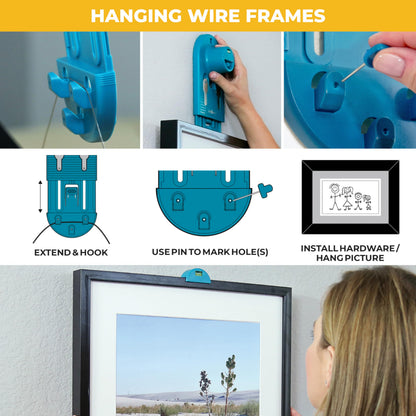 Go Hang It! Pro, All-in-One Picture Hanging Kit - Picture Leveling and Hanging Tool - Hang Sawtooth/Wire Hangers - Wall Hanging Kit and Level Tool - Hardware Case with 85-Piece Hanging Essentials