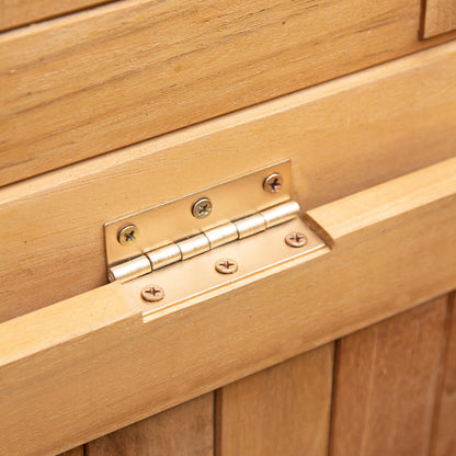 Cambridge Casual Arie 48-Inch Teak Outdoor Deck Box Storage Chest – Weather-Resistant Patio Organizer with Soft-Close Lid for Pool or Garden Storage, 49 Gallons