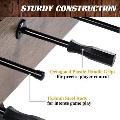 Barrington Billiards 58” Coventry Foosball Table, Durable Metal Legs and Stylish Design with Tabletop Sports Soccer Balls, Perfect for Family Game Rooms