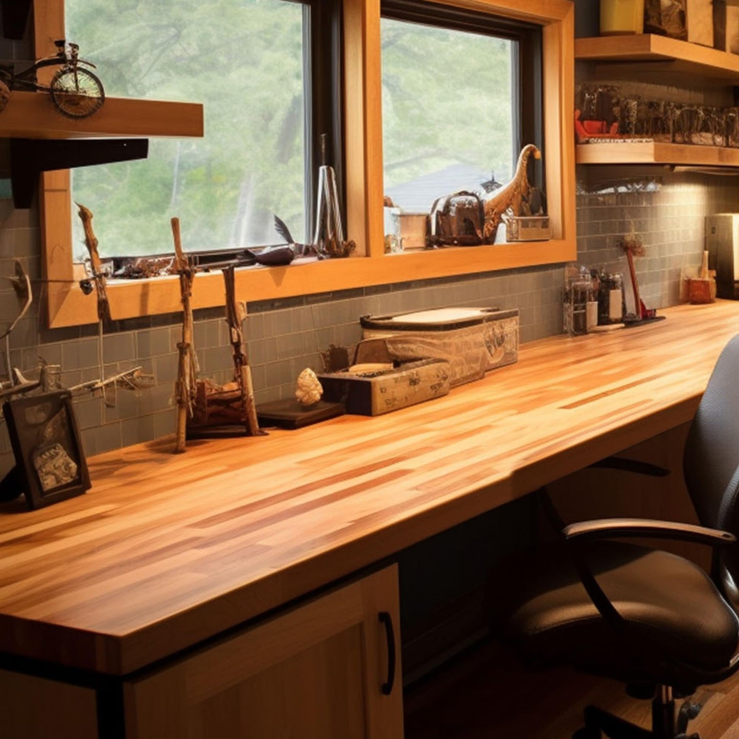 CONSDAN Butcher Block Counter Top, USA Grown Cherry Solid Hardwood Countertop, Wood Slabs for Kitchen, Reversible, Both Side Polished, Prefinished with Food-safe Oil, 1.5" Thickness, 42" L x 25" W