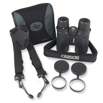 Carson 3D Series 8x42mm High Definition Compact and Waterproof Binoculars with ED Glass, Black (TD-842ED)