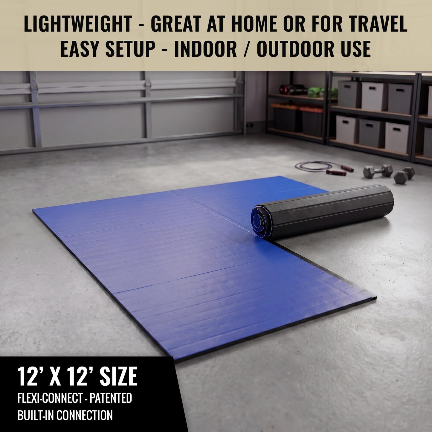 Dollamur 12'x12'x1-5/8" Home Mat, Royal Blue, Smooth, FLEXI-Connect®