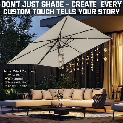HOTEEL Patio Umbrella - 10ft Cantilever Umbrella Outdoor for Patio, Offset Umbrellas with Double Top Vent, UV resistant & Fade resistant, Large Table Umbrella on Clearance for Deck, Pool, Market, Backyard - Beige