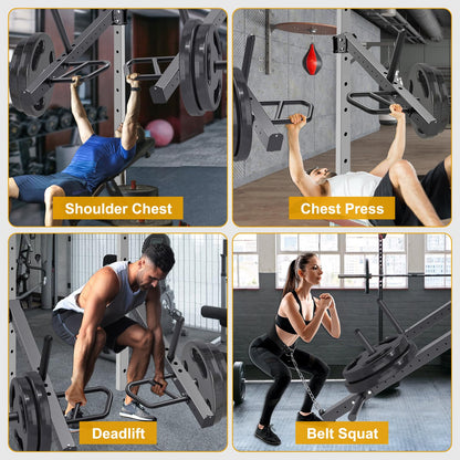 Kipika Power Rack Jammer Arms - Adjustable Height & Angle Lever Arm System for 2x2 Power Cages with 5/8" or 1" Holes - Fits 2-Inch Olympic Plates - 1 Pair (‎for 2" x 2" Racks with 5/8" or 1" Holes)