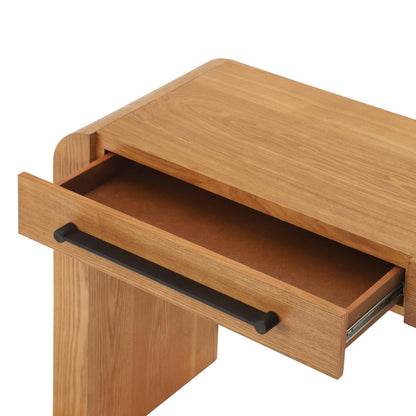 Christopher Knight Home Rulor Modern Console Table with Drawers, Wooden Narrow Console Table with Storage, Minimalist Narrow Entryway Table for Hallway, Behind The Couch, Living Room, Natural