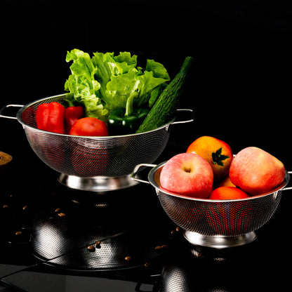 Gulex Colander Stainless Steel 3-Quart, Strainer for Kitchen Food, Dishwasher Safe