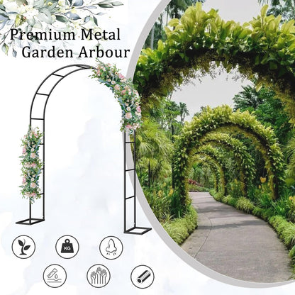 Metal Garden Arch Wedding Pergola Trellis for Climbing Plants Ideal for Roses & Bridal Party Backdrop Stand Flower Arch Arbor for Events (Size: 180x220x40CM/5.9x7.2x1.3ft)