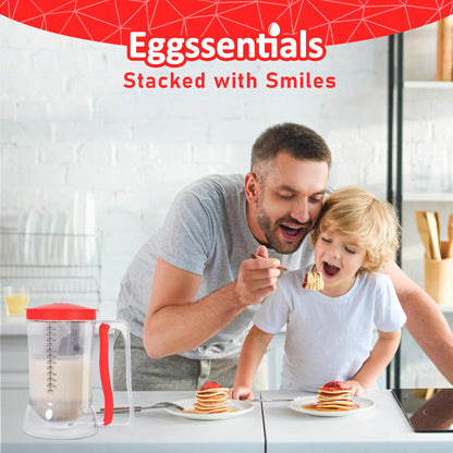 Eggssentials Pancake Batter Dispenser - Poached Egg Maker, Stainless Steel Egg Poaching Pan