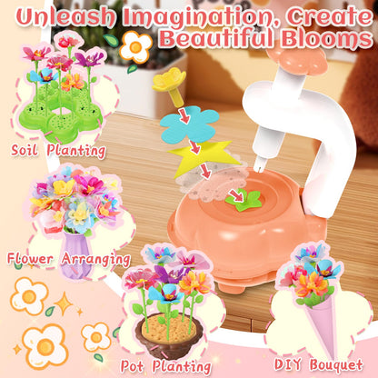 Kufanda Arts and Crafts for Kids 4-6, Toddler & Creative Fabric Flower Bouquets Toys for 4-8 Year Old Kids, Ideal Festive Gifts for Granddaughters & Craft Lovers, Educational Fun DIY Activity Set