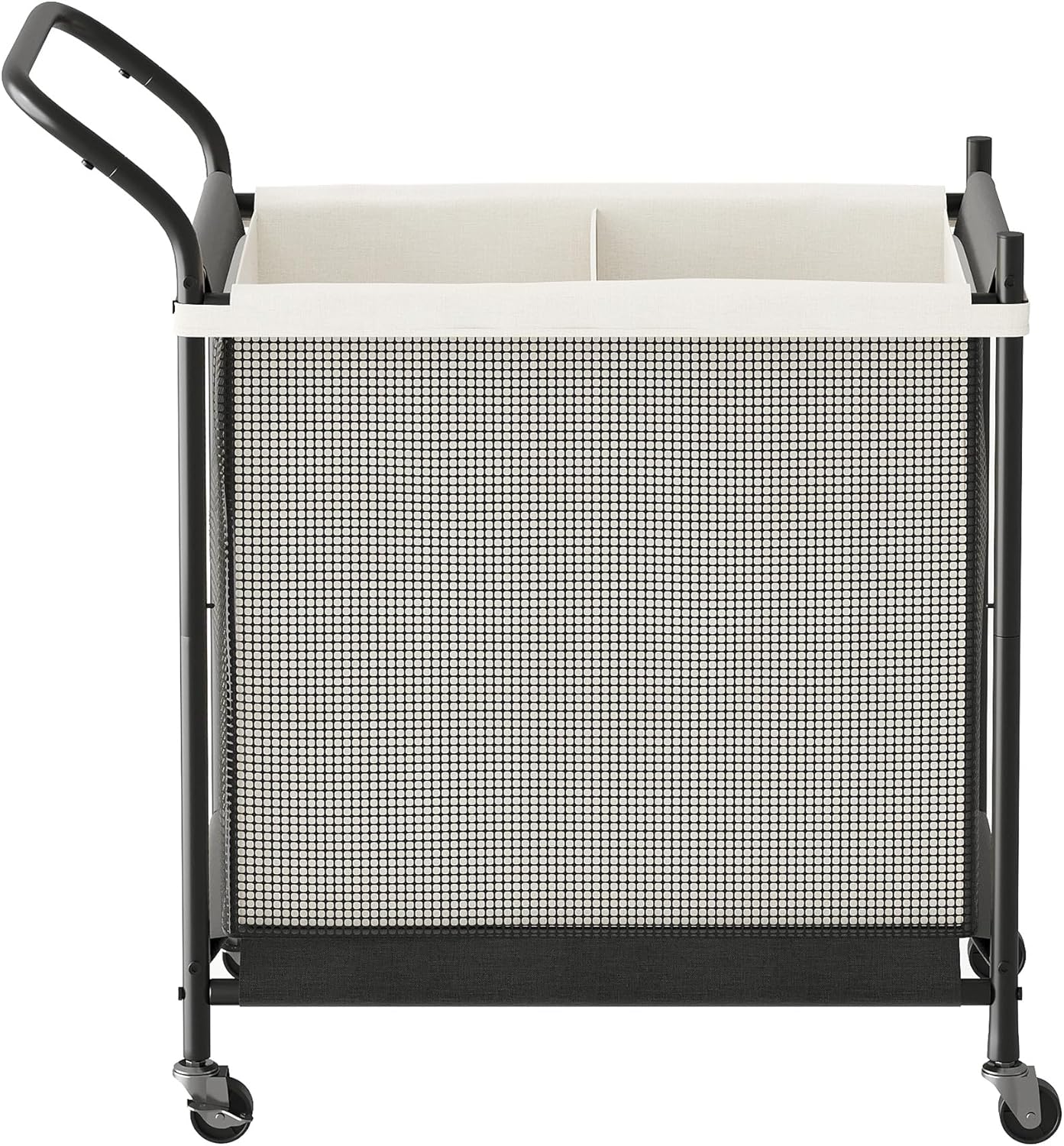 2 120L, Laundry Hamper with Wheels - Section Laundry Basket Removable Washable Bags, Height-Fitted Rolling Laundry Cart