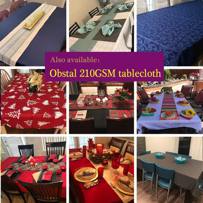 210GSM 60 102 Inch) Obstal Rectangle Table Cloth - Heavy Duty Water Resistance Microfiber Tablecloth, Decorative Fabric