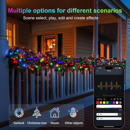 16.4Ft Smart Globe String Lights, 25 Dimmable RGB Mini LED Color Changing Lights with App & Remote Control