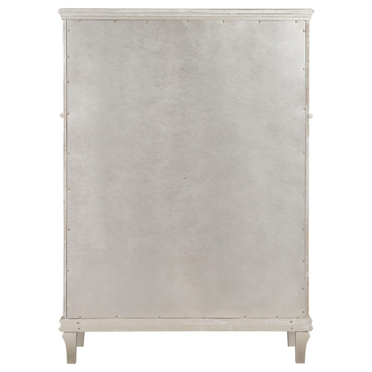 Coaster Home Furnishings - Evangeline - Wood - 6-Drawer Chest with Hexagonal-Shaped Knobs and Felt-Lined Drawer - Bedroom - Modern Classic - Silver Oak - 223395