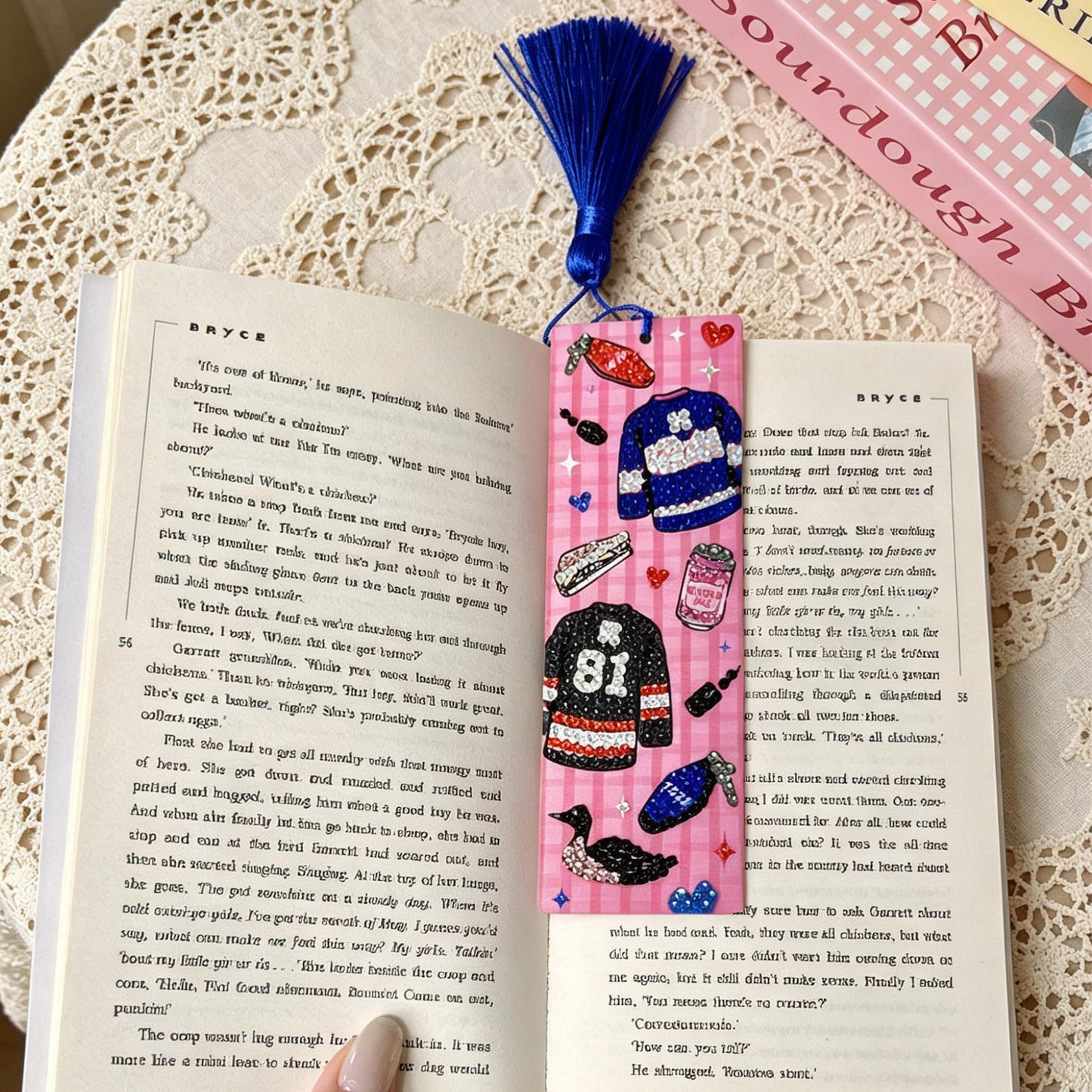 2 pcs Rivalry Inspired Diamond Painting Bookmarks, Heated Hockey Romance Themed Acrylic DIY Diamond Art Kits for Adults