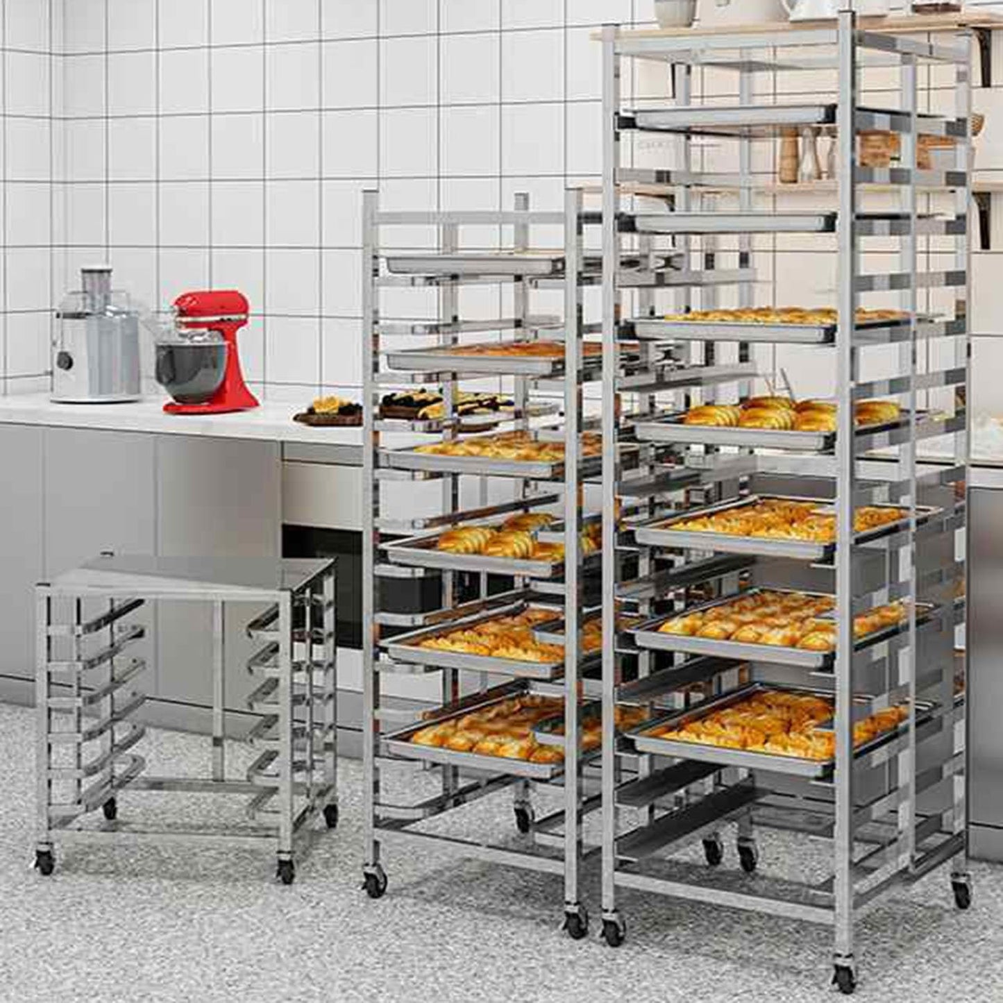 DUHTFCY 12-Tier Baking Rack - Heavy-Duty Rolling Pan Speed Rack for Home & Commercial Use, 135x60x46cm - Ideal for Cooking, Baking, and Food Preparation