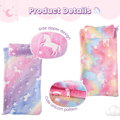 BABESIDE 2 Pcs Reborn Baby Doll Bedding Set for 12-17 Inch Dolls, Cute Animal & Star Pattern Doll Blanket and Pillow Set, Soft Bedding for Pretend Play and Dollhouse Accessories