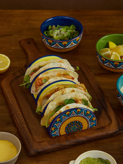 Bico Havana Ceramic Taco Holder, Taco Stand Rack Tray, Microwave and Dishwasher Safe