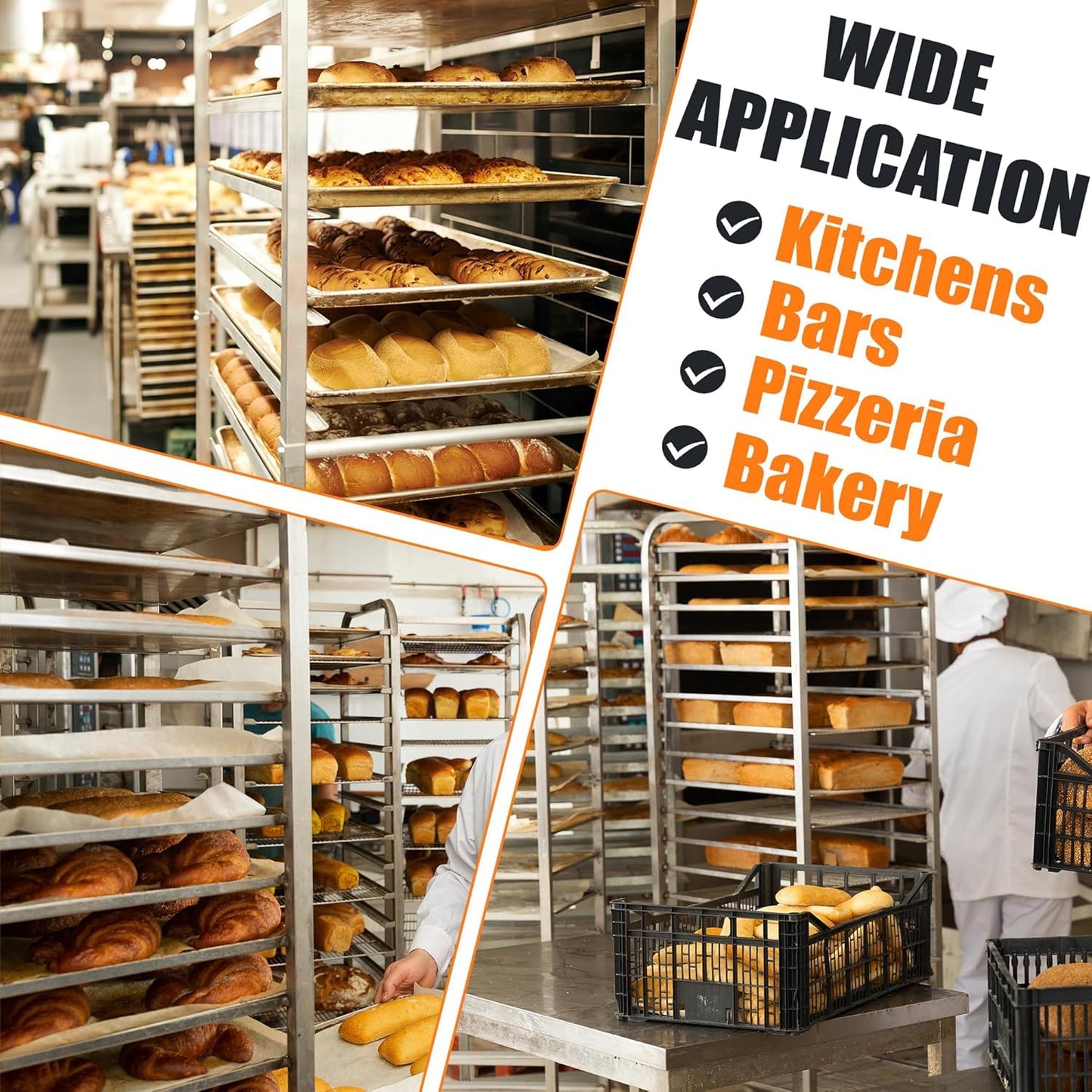 HECASA Adjustable Bun Pan Rack 25 Tier with Brake Wheels, Bakery Sheet Rack for Foodservice, Kitchen,Restaurant, Pizzeria, Hotel, Home, Aluminum, 24.72" L x 20.5" W x 58''H Oxidation