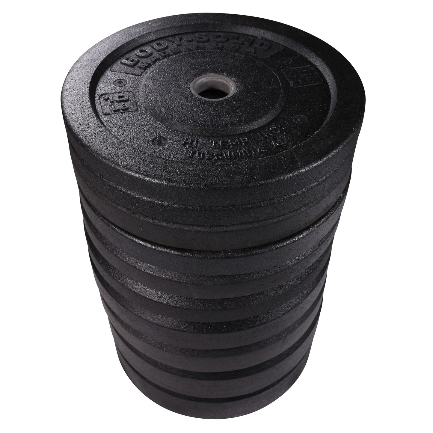Body-Solid Rubber (OBPH260) Coated Olympic Weight Plate with Anti-Slip Grip - Perfect for Strength Training, Home Gym, and Barbell Workouts, 260lbs. Set