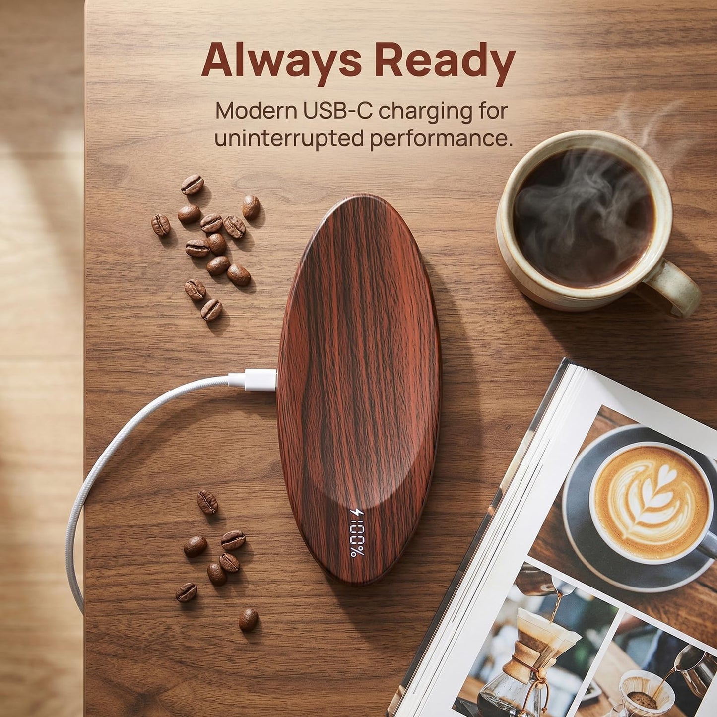 Eysbiy Coffee Scale with Coffee Spoon, High Precision 500g/0.1g Rechargeable Digital Tea Scale for Brewing, Portable Mini Kitchen Scale for Espresso, Baking, Jewelry