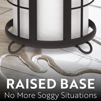 BROOKSTONE Toilet Paper Holder Stand Reserve - Free Standing Toilet Paper Stand with Storage that Holds Mega Rolls, Standing Bathroom Tissue Organizer, Bathroom Decor - Modern Storage Holder, Black