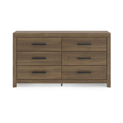 Signature Design by Ashley Ryderton Rustic 6-Drawer Dresser with Safety Stop, Warm Brown