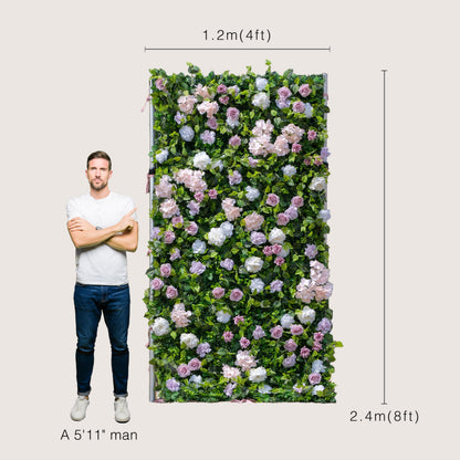 Artificial Luxury‌ Flower Wall Panels, Gorgeous 3D Silk Floral Backdrop for Wedding, Baby Show, Party and Home Decor, Quick Assembly/Storage, Both Eco ＆ Pet Friendly