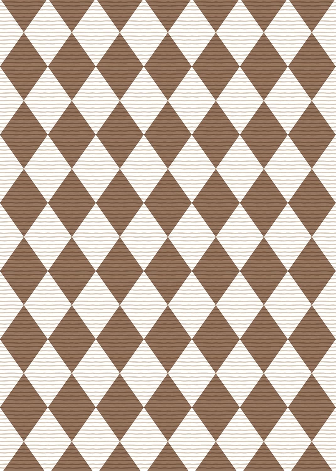 5x7 Washable Checkered Rugs for Bedroom, Brown and White Area Rug for Living Room, Geometric Faux Wool Carpet for Kids