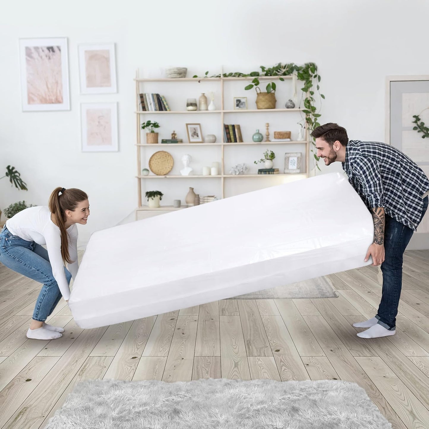 Utopia Home Twin Size Mattress Cover - Heavy Duty 4 Mil Plastic Encasement for Moving Up to 14 Inches