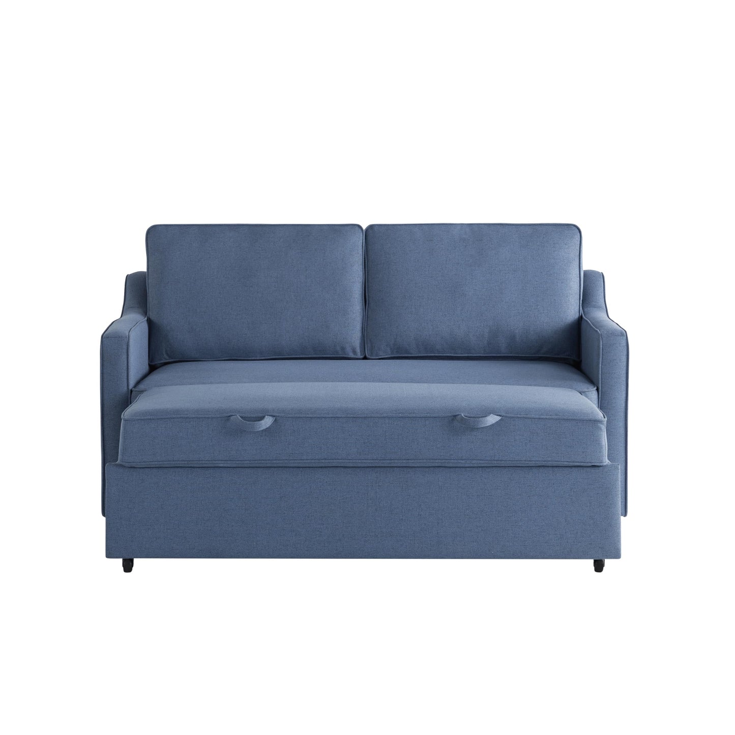 Serta® Corren 68.1" Queen Sized Convertible Sofa, Dream Coil® Comfort, Fingerguard® Pinch Point Protection, Sofa Chenille Fabric, Navy Blue