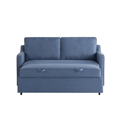 Serta® Corren 68.1" Queen Sized Convertible Sofa, Dream Coil® Comfort, Fingerguard® Pinch Point Protection, Sofa Chenille Fabric, Navy Blue