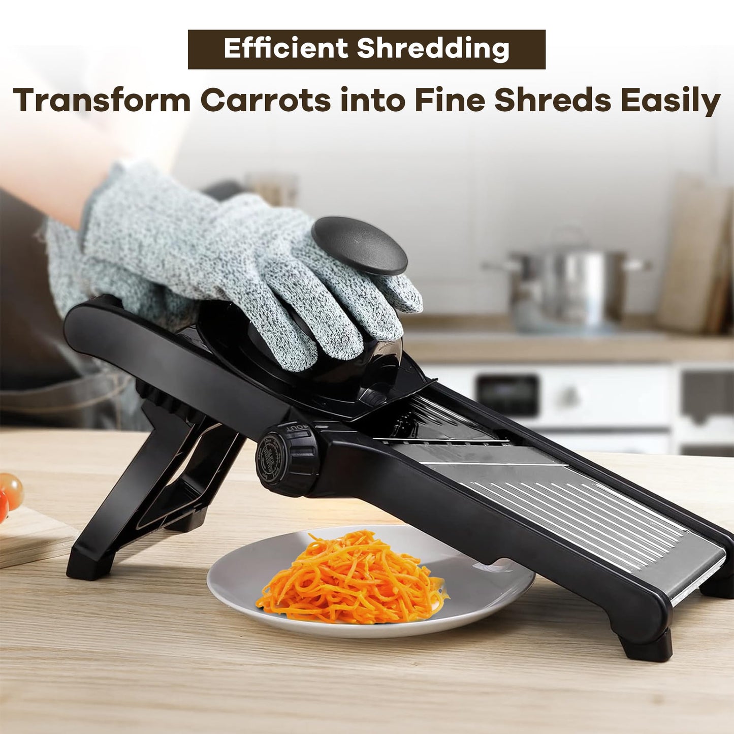 NIOSAVM Mandoline Slicer,mandoline slicer for kitchen,commercial mandolin Potato Slicer,Vegetable Slicer,slicer vegetable cutter, Stainless Steel mandolin slicer,Cut - Resistant Gloves
