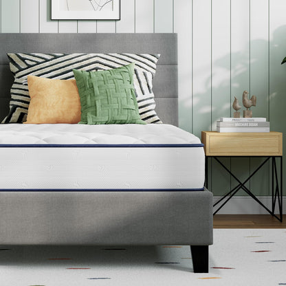 Novilla Twin Mattress 6 Inch, Foam and Spring Hybrid Mattresses for Restful Sleep, Twin Mattress in a Box, Medium Firm, CertiPUR-US Certified Foam, Durable Support, Eco-Friendly Packaging