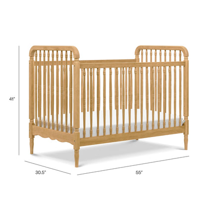 Namesake Liberty 3-in-1 Convertible Spindle Crib with Toddler Bed Conversion Kit in Honey, Greenguard Gold and FSC® Certified
