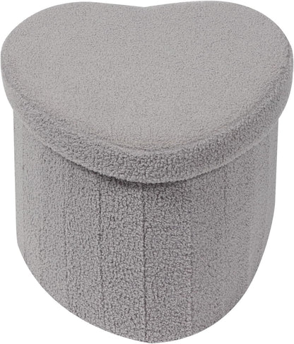 15"x15"x15" B FSOBEIIALEO Storage Ottoman Cube, Heart Shaped Ottomans with Storage Foot Stool Footrest for Lving Room